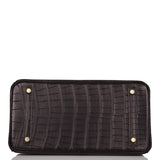 Hermès Birkin 30cm Alligator Mat Noir Accastillage Doré