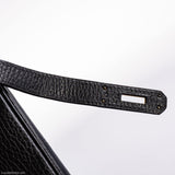 Hermès Birkin 35 Cuir Ardennes Noir Bijouterie Dorée - Carré A