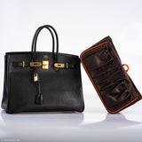 Hermès Birkin 35 Cuir Ardennes Noir Bijouterie Dorée - Carré A