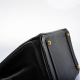 Hermès Birkin 35 Cuir Ardennes Noir Bijouterie Dorée - Carré A