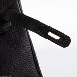 Hermès Birkin 35 Cuir Ardennes Noir Bijouterie Or - Cercle W