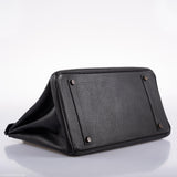 Hermès Birkin 35 Cuir Ardennes Noir Bijouterie Or - Cercle W
