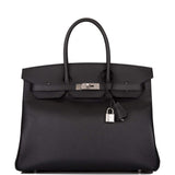 Hermès Birkin 35 Cuir Epsom Noir Bijouterie Palladium