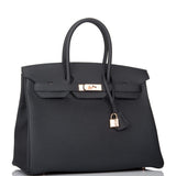 Hermès Birkin 35 Noir Togo Finitions Or Rose
