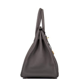 Hermès Birkin 35 Étain Togo Finitions Dorées