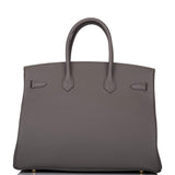 Hermès Birkin 35 Étain Togo Finitions Dorées