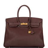 Hermès Birkin 35 Havane Clemence Quincaillerie Dorée