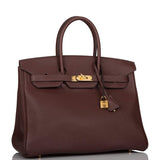 Hermès Birkin 35 Havane Clemence Quincaillerie Dorée
