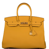 Hermès Birkin 35 Jaune Ambre Togo Accastillage Or