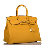 Hermès Birkin 35 Jaune Ambre Togo Accastillage Or