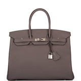 Hermès Birkin 35 cm Étain Togo Finition palladium