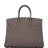 Hermès Birkin 35 cm Étain Togo Finition palladium