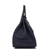 Hermes Birkin 40 Bleu Nuit Togo Accastillage Doré
