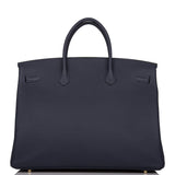 Hermes Birkin 40 Bleu Nuit Togo Accastillage Doré