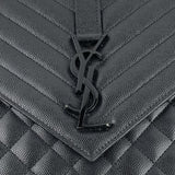 SAINT LAURENT Lg Triquilt Monogram Matelasse Envelope Bag