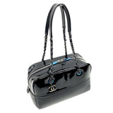 Sac Bowling Chanel en Cuir Verni et Agneau