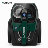 KOIBONI PowerClean X1 bagless vacuum cleaner with a sleek design and transparent dust container for efficient cleaning.