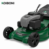 KOIBONI TurfMaster 20-inch 185cc power move 3-in-1 lawn mower with grass collection and adjustable cutting height.