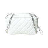 White quilted leather crossbody bag