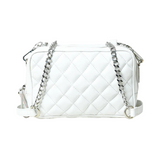 White quilted leather crossbody bag