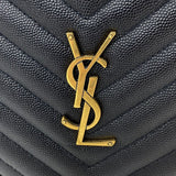SAINT LAURENT Vinyle YSL Round Quilted Grain de Poudre Crossbody Bag