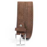 Ceinture en daim marron texturé pour homme