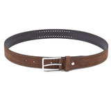 Ceinture en daim marron texturé pour homme