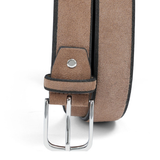 Beige Suede Belt with Plain Design