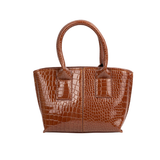 Sac à main texturé marron chic