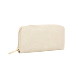 Portefeuille texturé blanc cassé