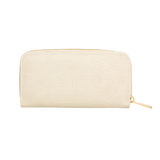 Portefeuille texturé blanc cassé