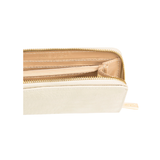 Portefeuille texturé blanc cassé