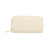 Portefeuille texturé blanc cassé