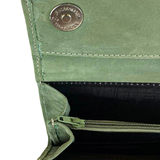 Pochette en cuir Anse verte