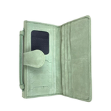 Pochette en cuir Anse verte