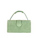 Pochette en cuir Anse verte