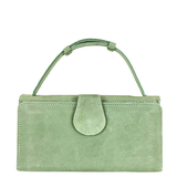 Pochette en cuir Anse verte