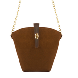Sac seau en daim marron