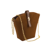 Sac seau en daim marron