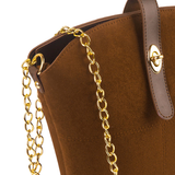 Sac seau en daim marron