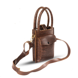**BLISS CHOCO – Elegant Faux Leather Mobile Crossbody Pouch**