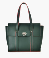 Army green color carry-all satchel bag