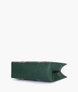 Army green long strap tote handbag
