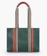 Army green long strap tote handbag