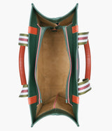 Army green long strap tote handbag