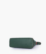 Army green color purse with braided strap