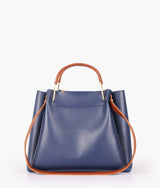 Sac cabas pour femme avec poignée en métal bleu