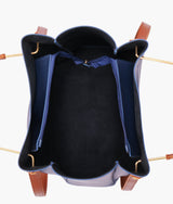 Sac cabas pour femme avec poignée en métal bleu