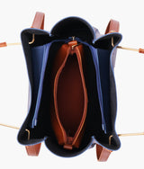 Sac cabas pour femme avec poignée en métal bleu