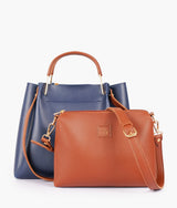 Sac cabas pour femme avec poignée en métal bleu